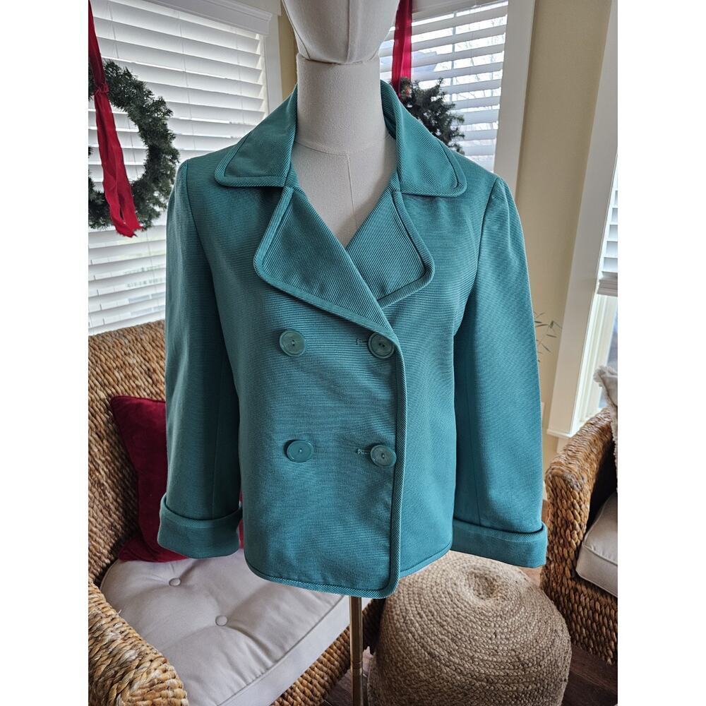 Talbots‎ Double Breasted Grace Fit Blazer Cotton Silk Blend Career Formal 10